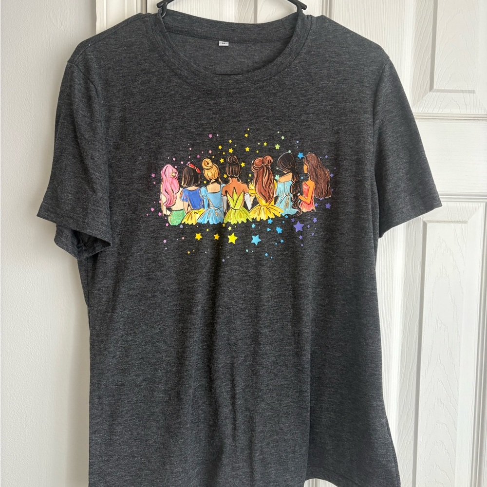 Women’s Charcoal Gray Princess Graphic T-Shirt